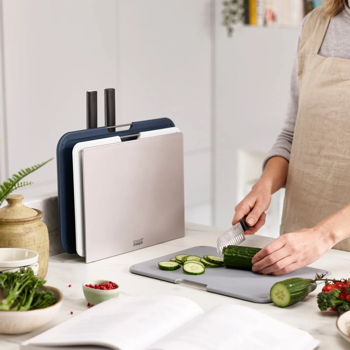 Joseph Joseph - Nest Plus Cutting boards and knife set, stainless steel (6 pcs.)