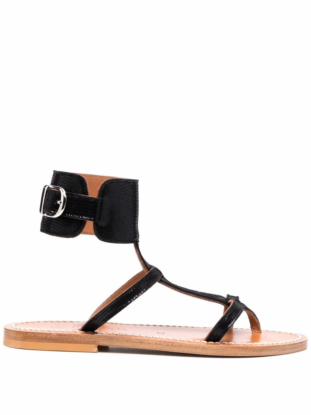 K Jacques St Tropez Black Sandals