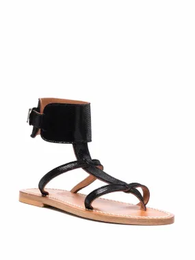 K Jacques St Tropez Black Sandals