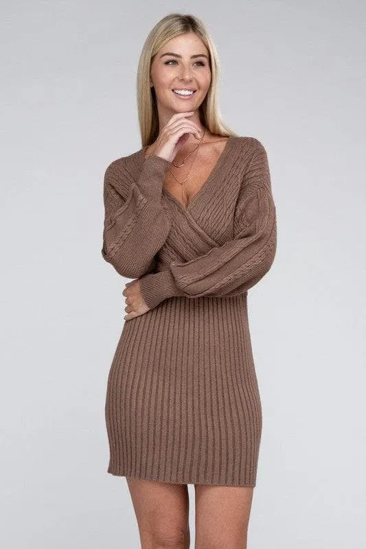 Knit Dress with Cable Pattern