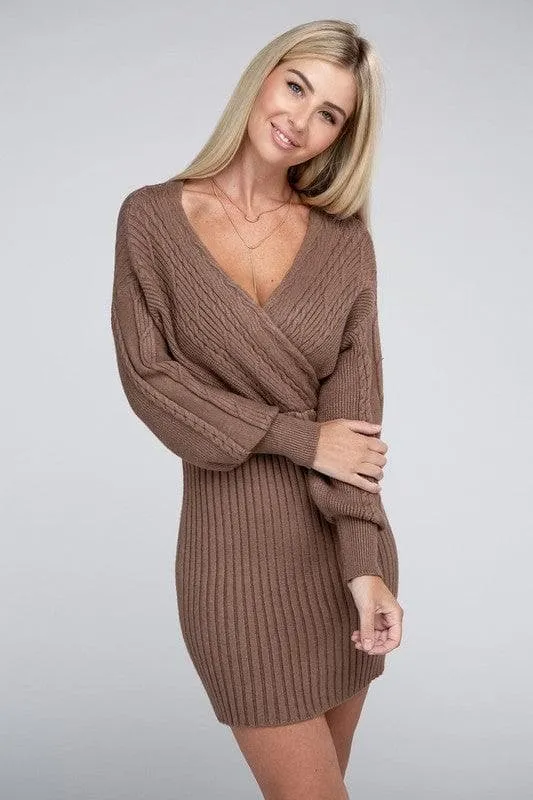 Knit Dress with Cable Pattern