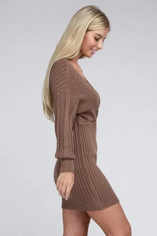 Knit Dress with Cable Pattern