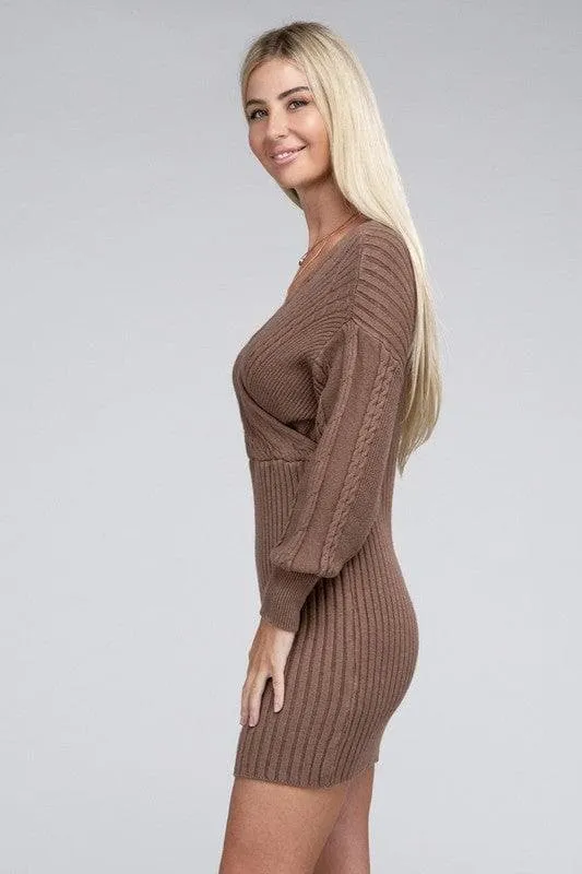 Knit Dress with Cable Pattern