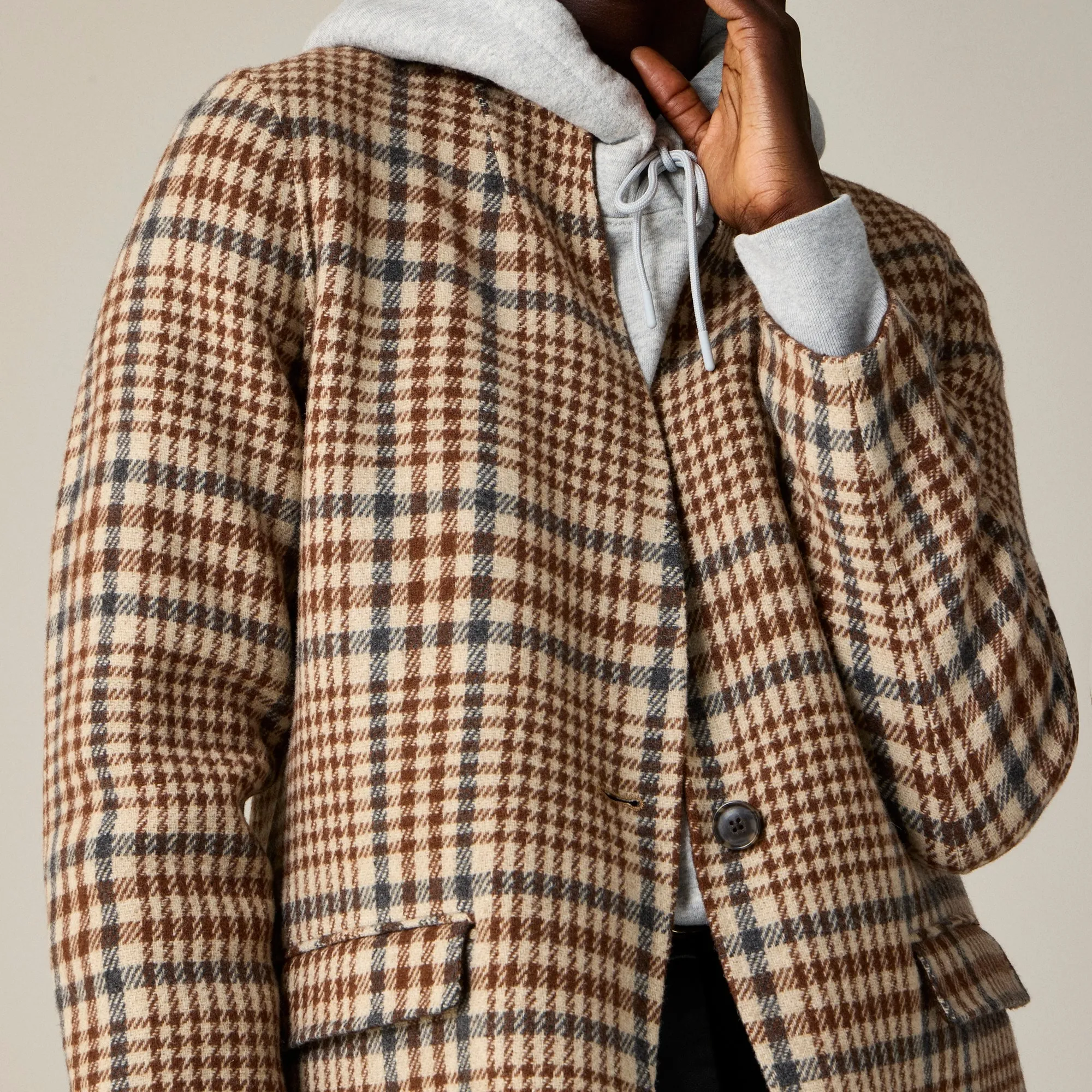 Leighton plaid wool blend blazer-jacket