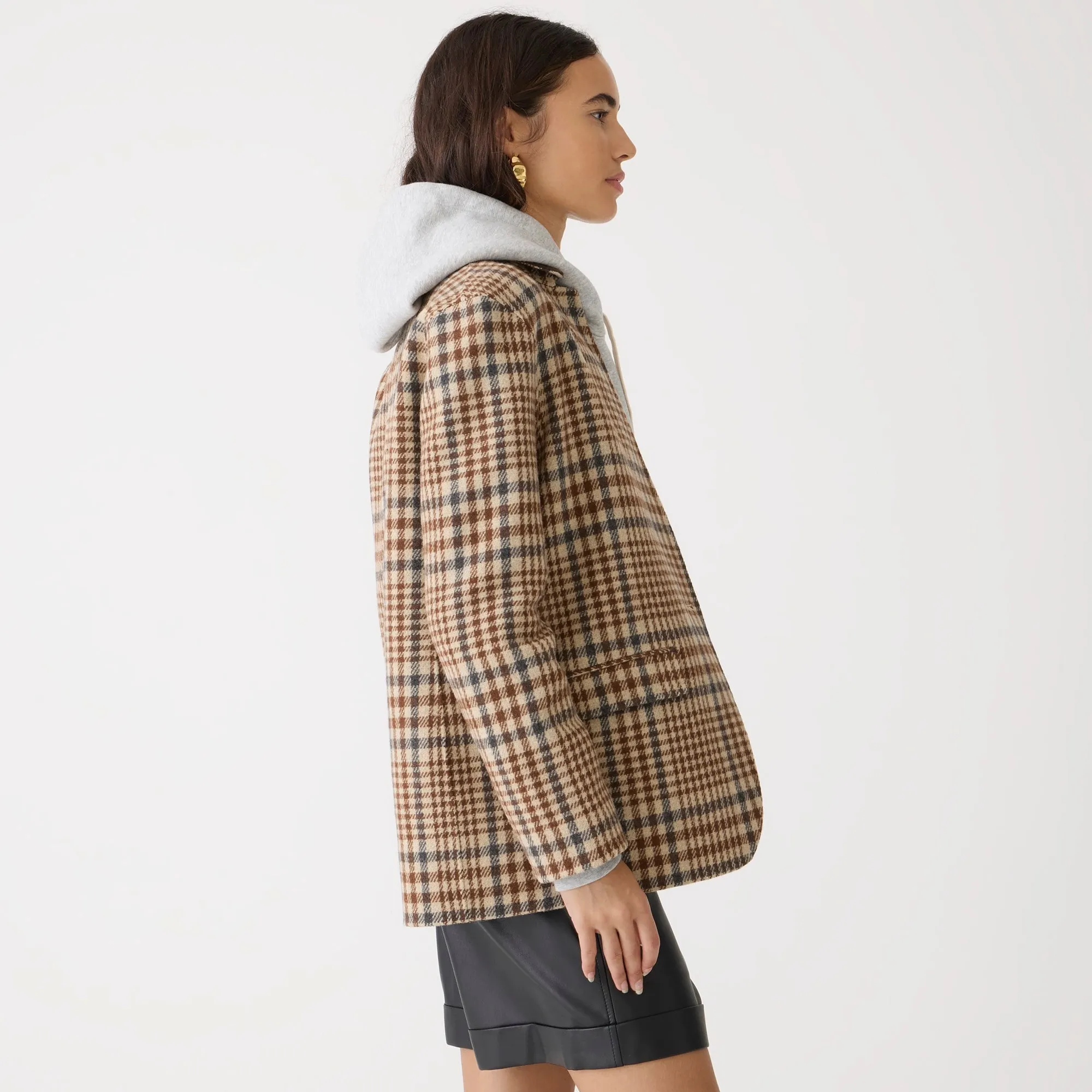 Leighton plaid wool blend blazer-jacket