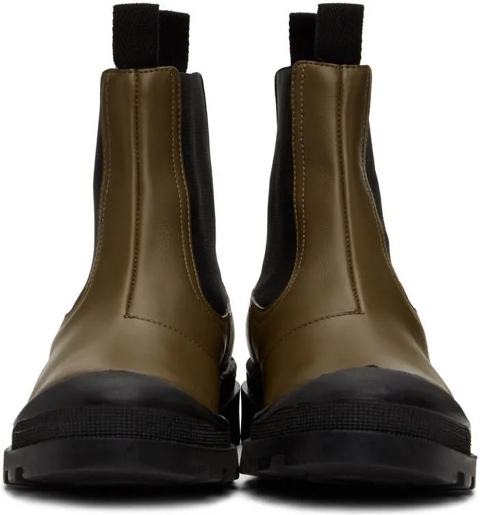 Khaki Calfskin Chelsea Boots by Loewe