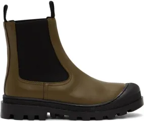 Khaki Calfskin Chelsea Boots by Loewe