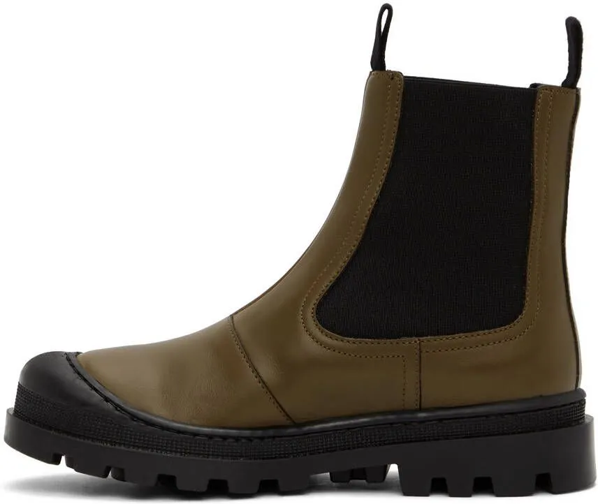 Khaki Calfskin Chelsea Boots by Loewe