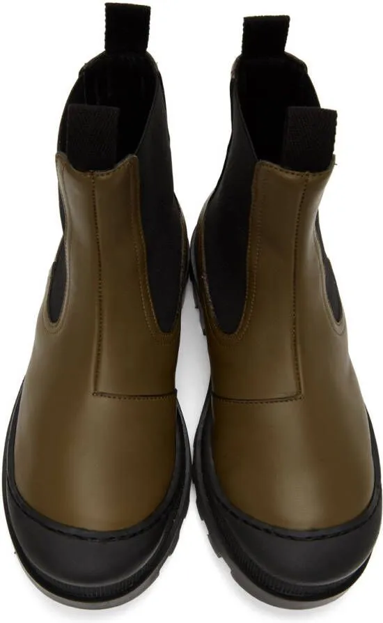 Khaki Calfskin Chelsea Boots by Loewe