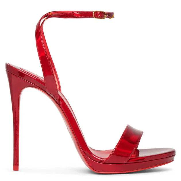 Loubi Queen 120 Red Patent Sandals by Christian Louboutin