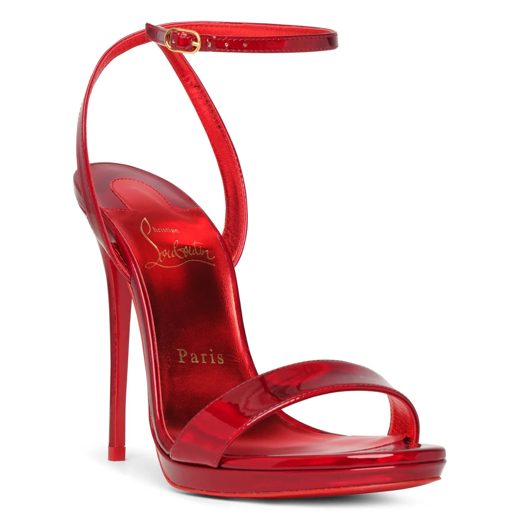 Loubi Queen 120 Red Patent Sandals by Christian Louboutin