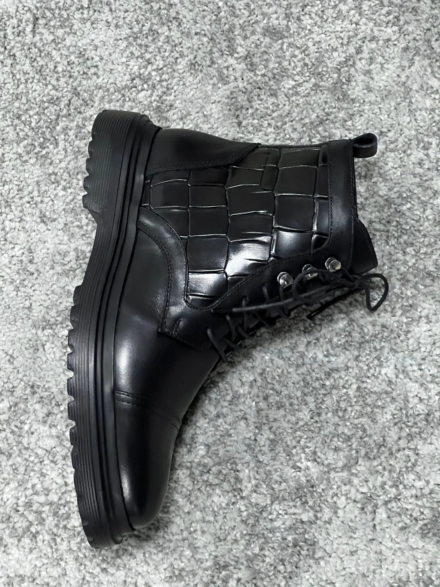 Louis Black Croc Leather Boots with Zipper - Special Edition