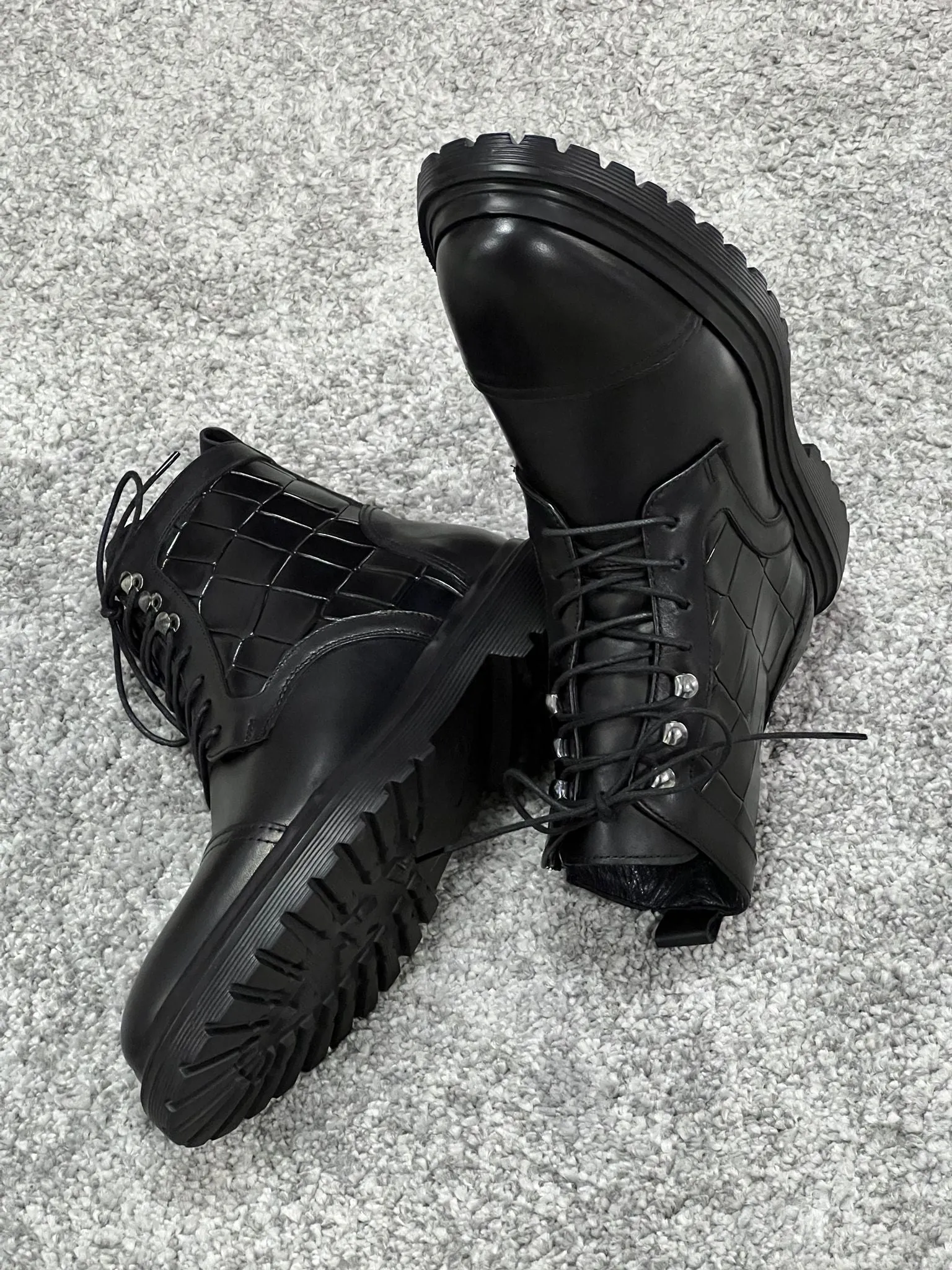 Louis Black Croc Leather Boots with Zipper - Special Edition