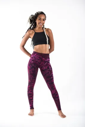 Magenta Marble Cotton Leggings
