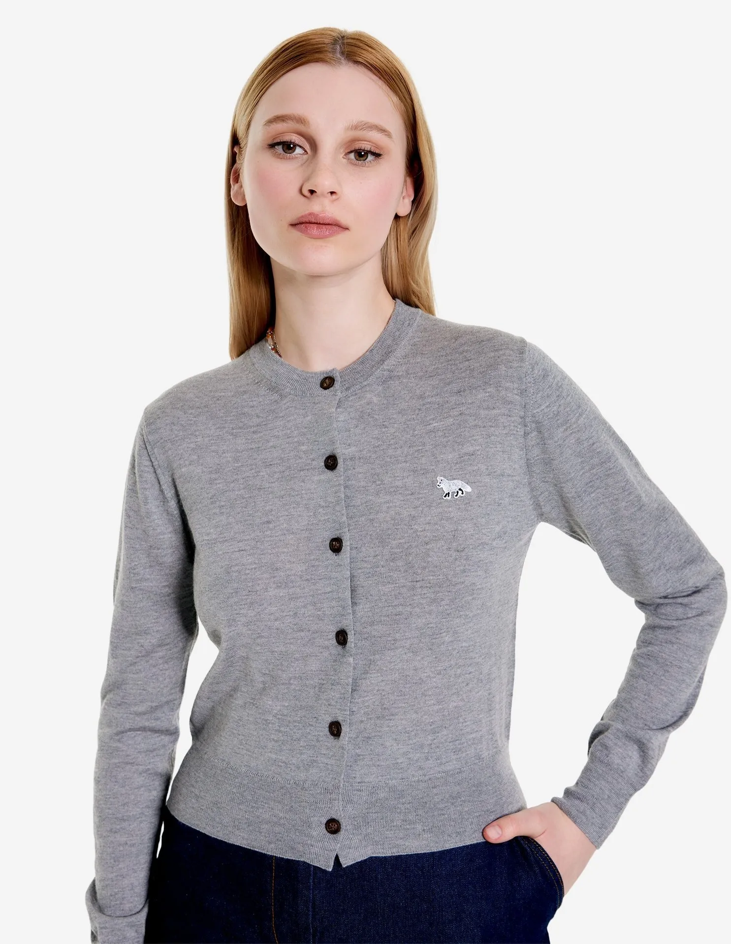 MAISON KITSUNE Long Sleeves Wool Plain Party Style Casual Top