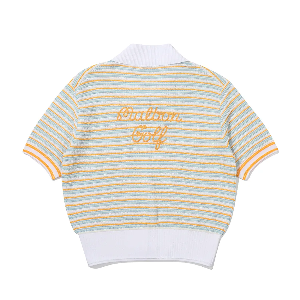 Malbon Golf Striped Short Sleeves Cardigans