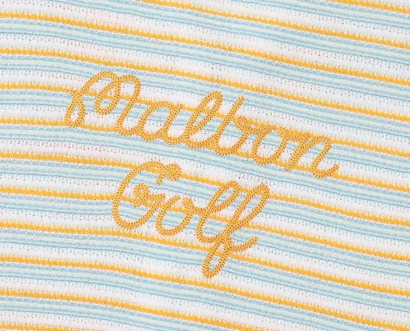 Malbon Golf Striped Short Sleeves Cardigans