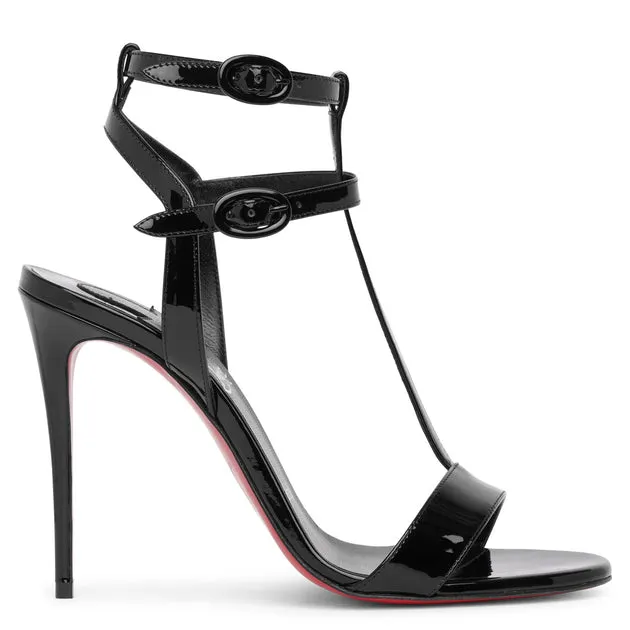 Mara 100 Black Patent Sandals by Christian Louboutin