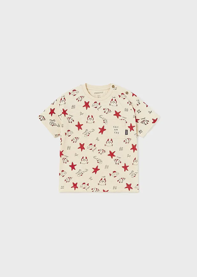 Mayoral S/s t-shirt for baby boy - Cream