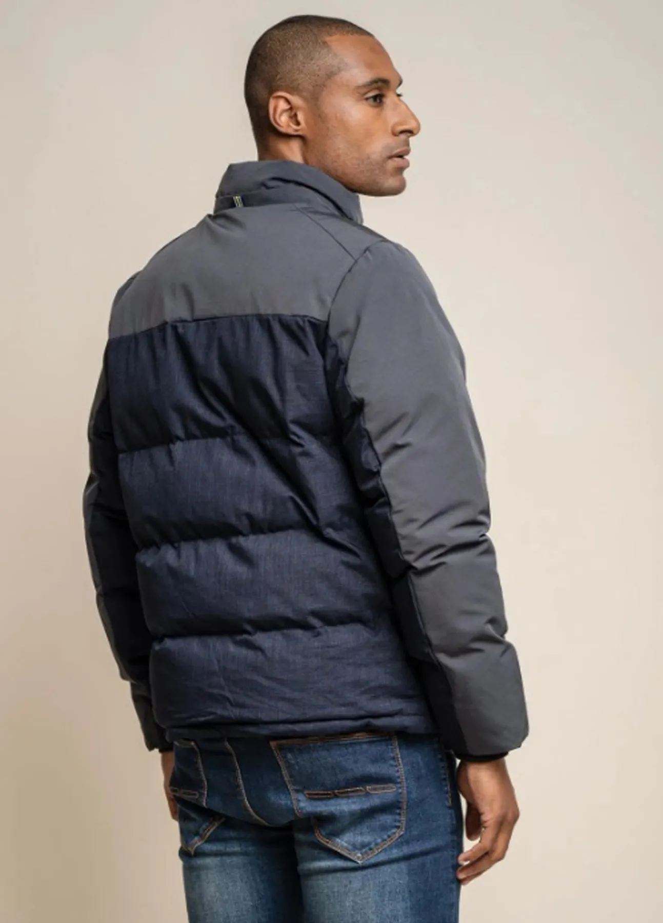 Men's Navy Blue Cavani Padded Bomber Coat Jacket