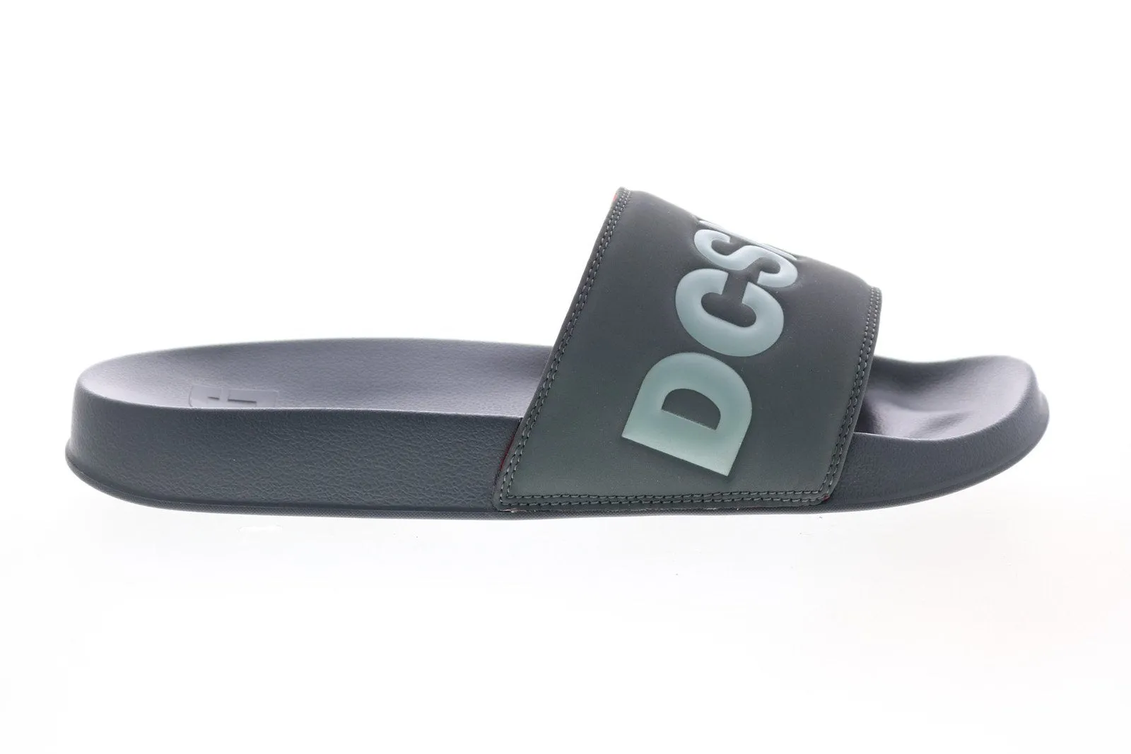 Men's Gray Synthetic Slides Sandals Shoes - DC ADYL100051