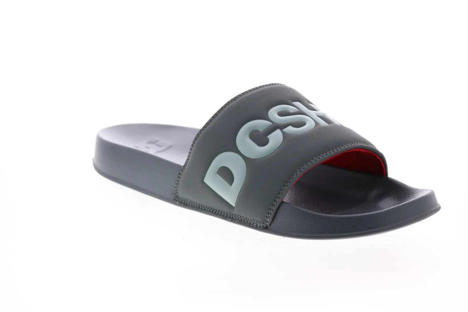 Men's Gray Synthetic Slides Sandals Shoes - DC ADYL100051