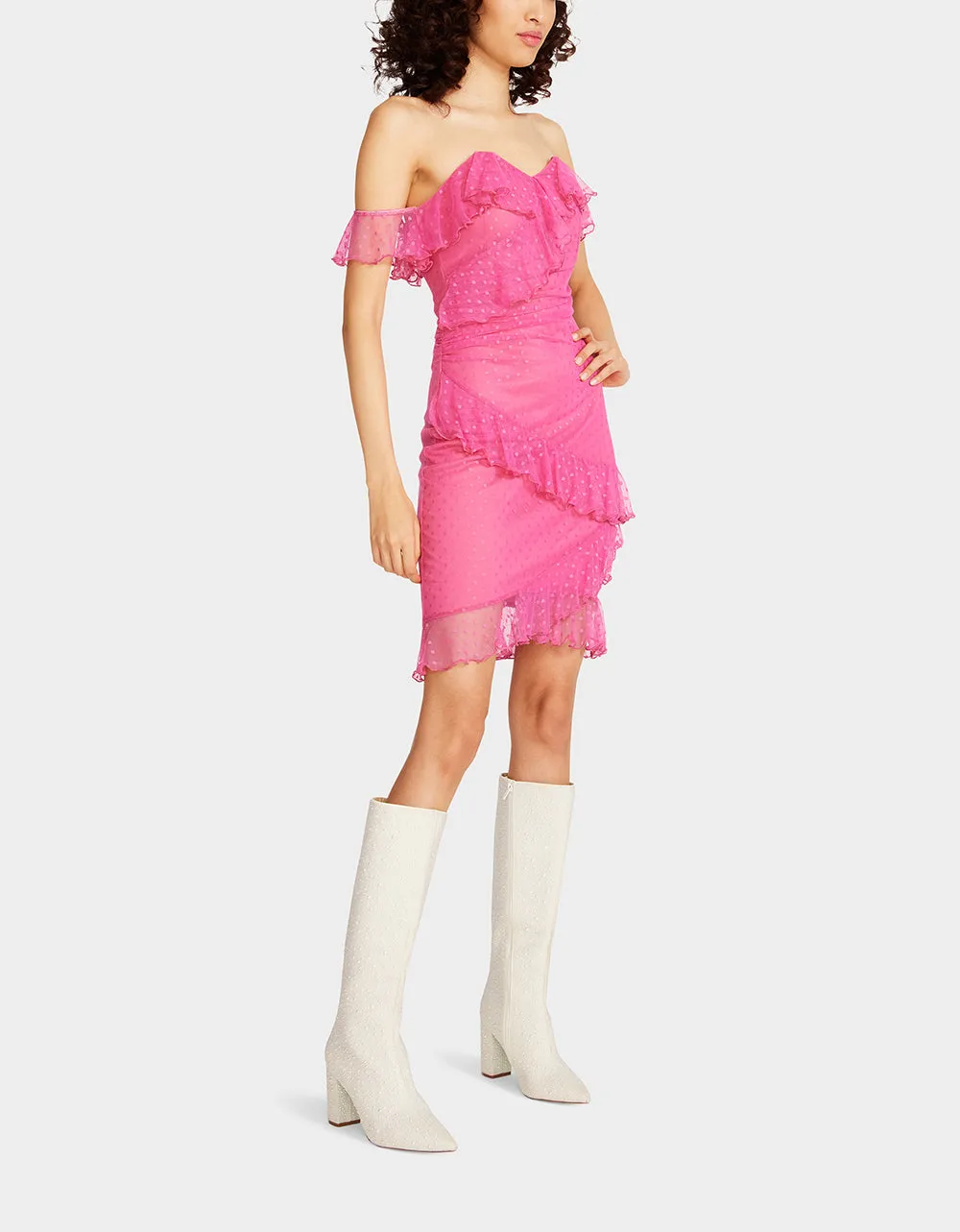 Pink Strapless Mini Dress Meshing Around RE:LUV