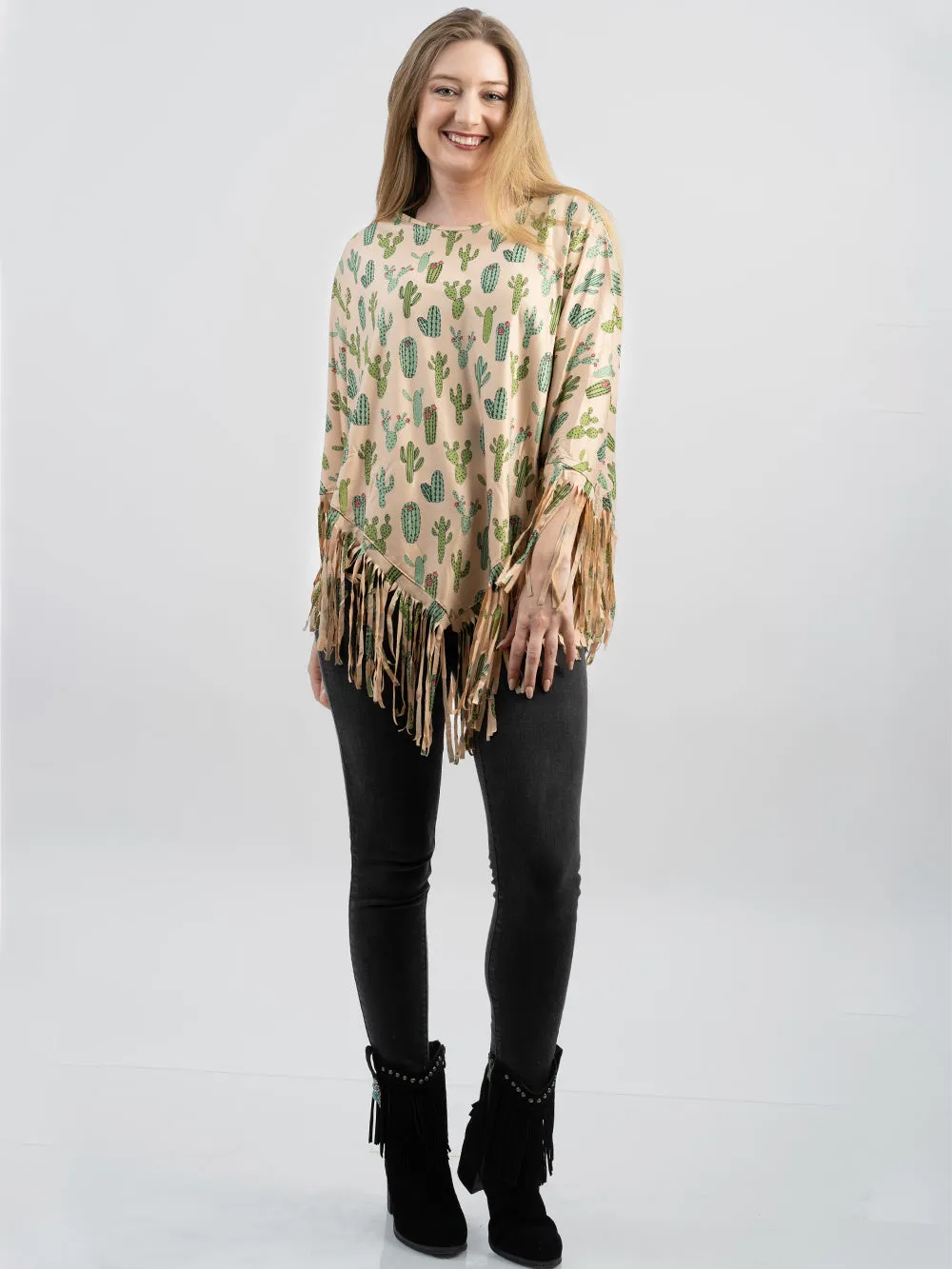 Montana West cactus print poncho PCH-1709