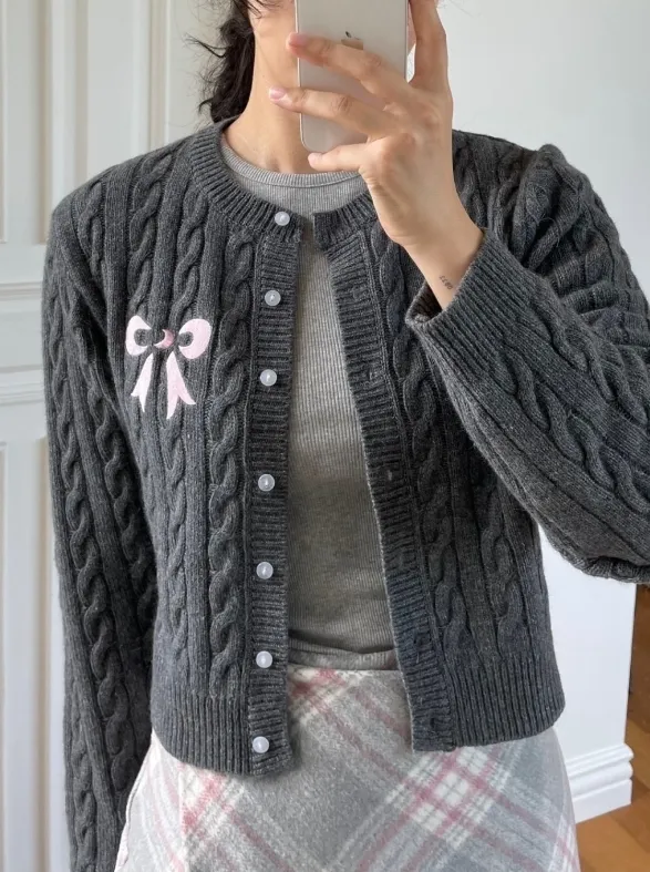 MOON Street Style Cardigans - LETTER