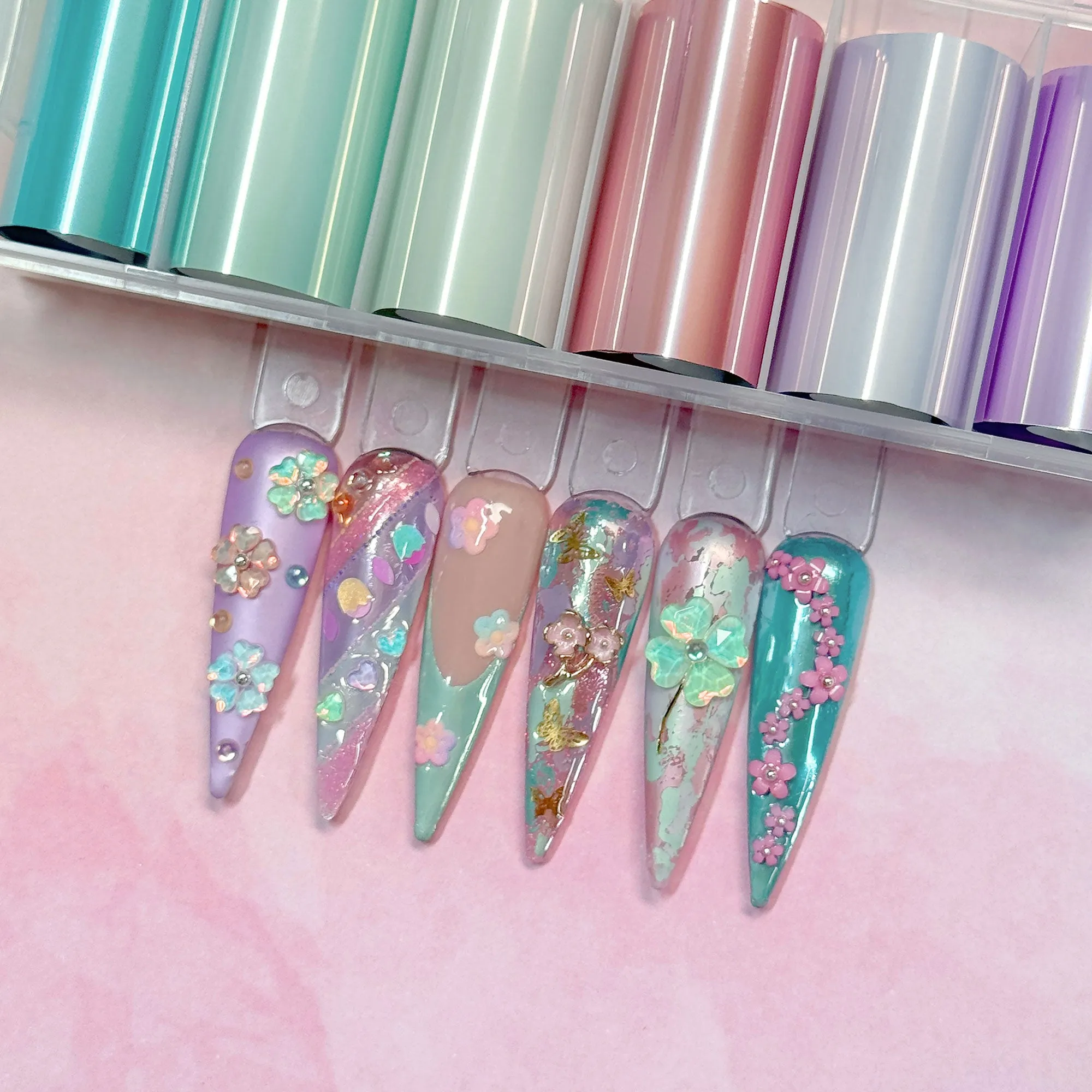 Nail Foil Set - 6 Pastel Glazed Colors