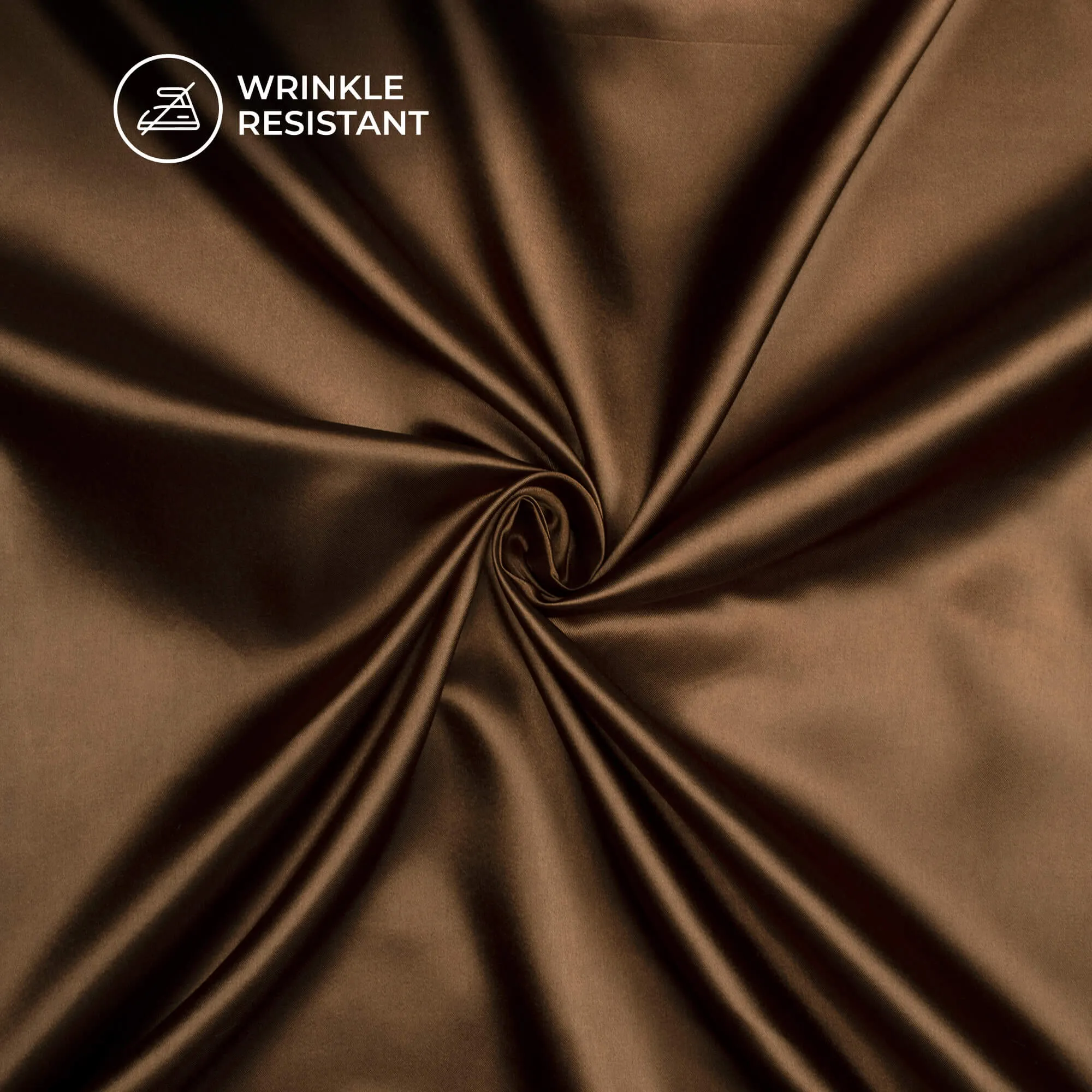 Neon Ultra Satin Fabric in Coffee Brown Plain