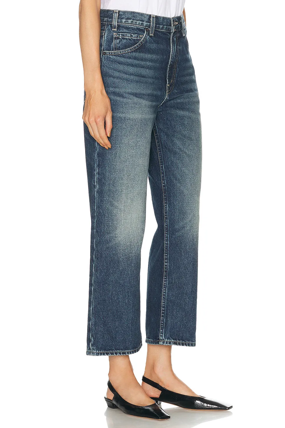 NILI LOTAN High Rise Straight Leg Jeans