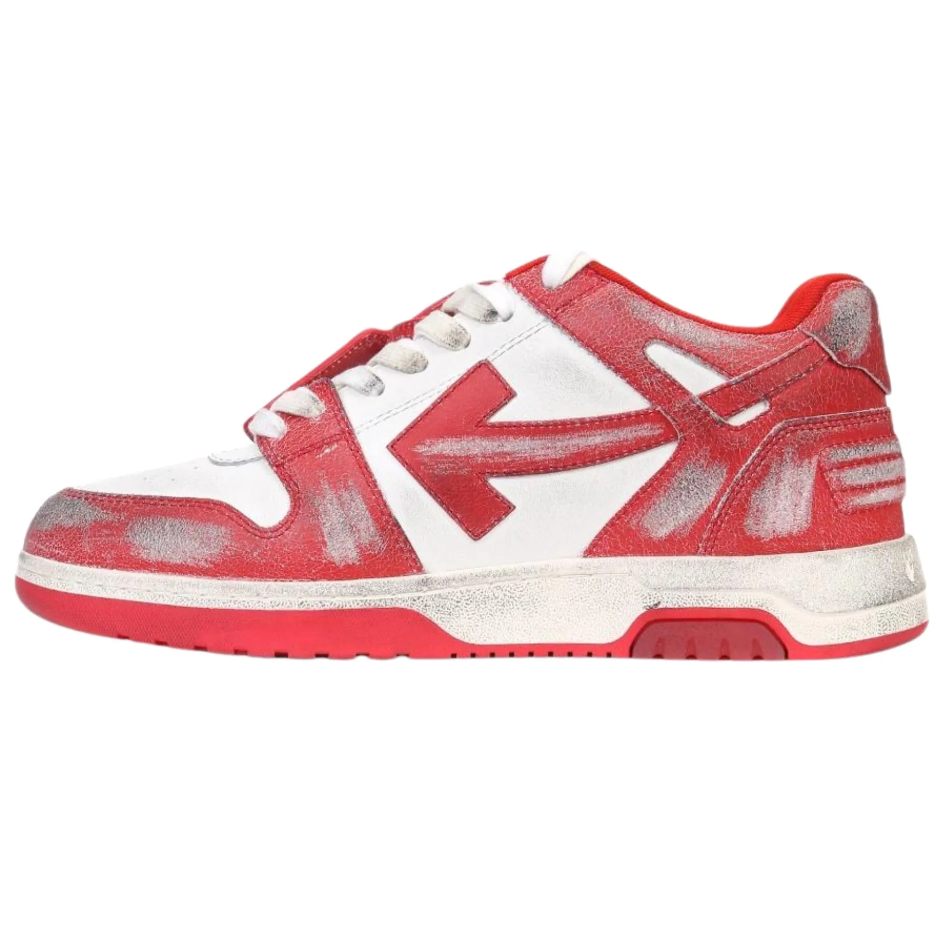 Red Off White Men's Sneakers - Style Omia189S23Lea0050125