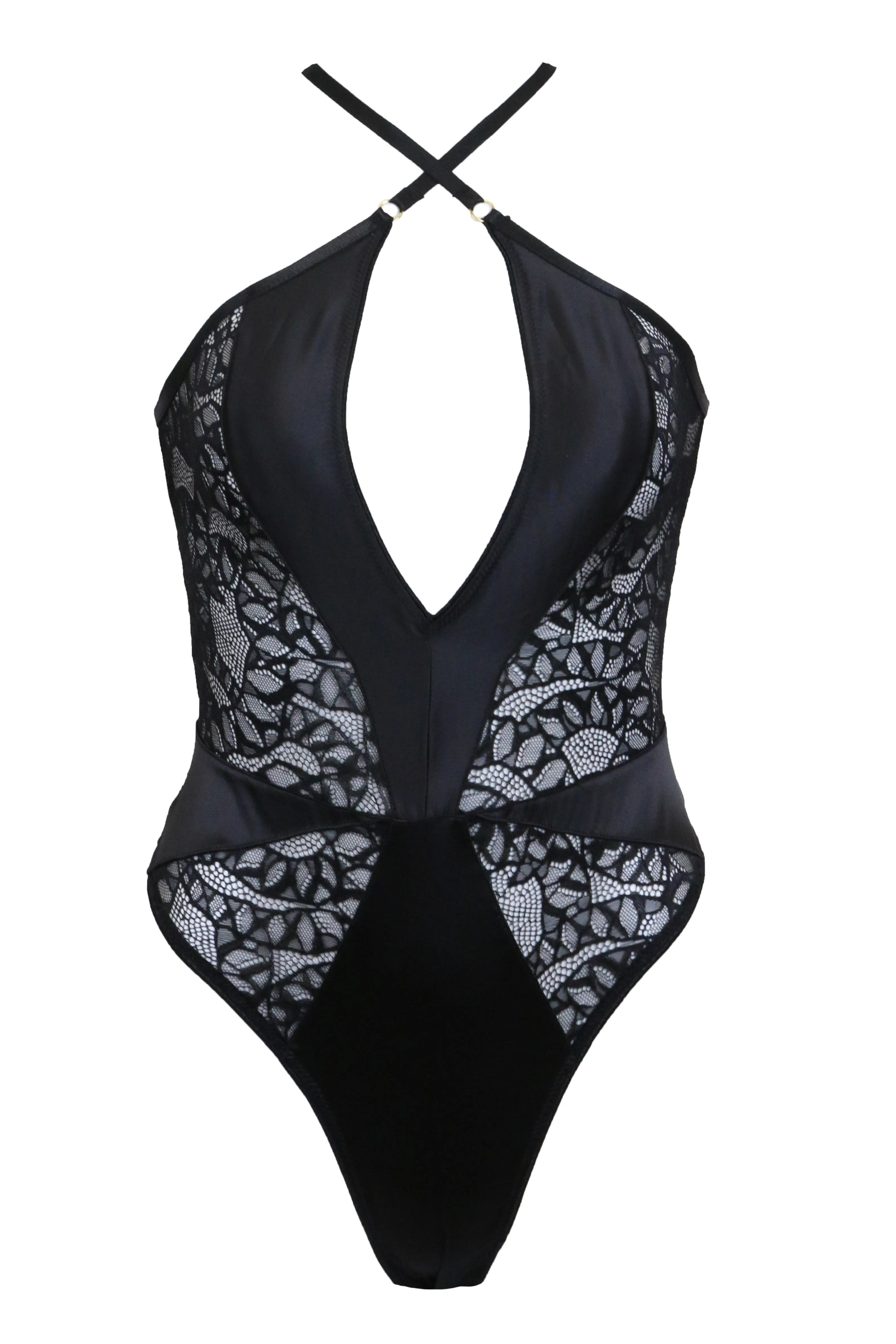  Oh La La Cheri     Amaya Snake Lace Teddy - Black