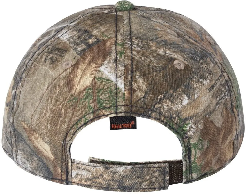 Outdoor Camo Cap with American Flag Undervisor