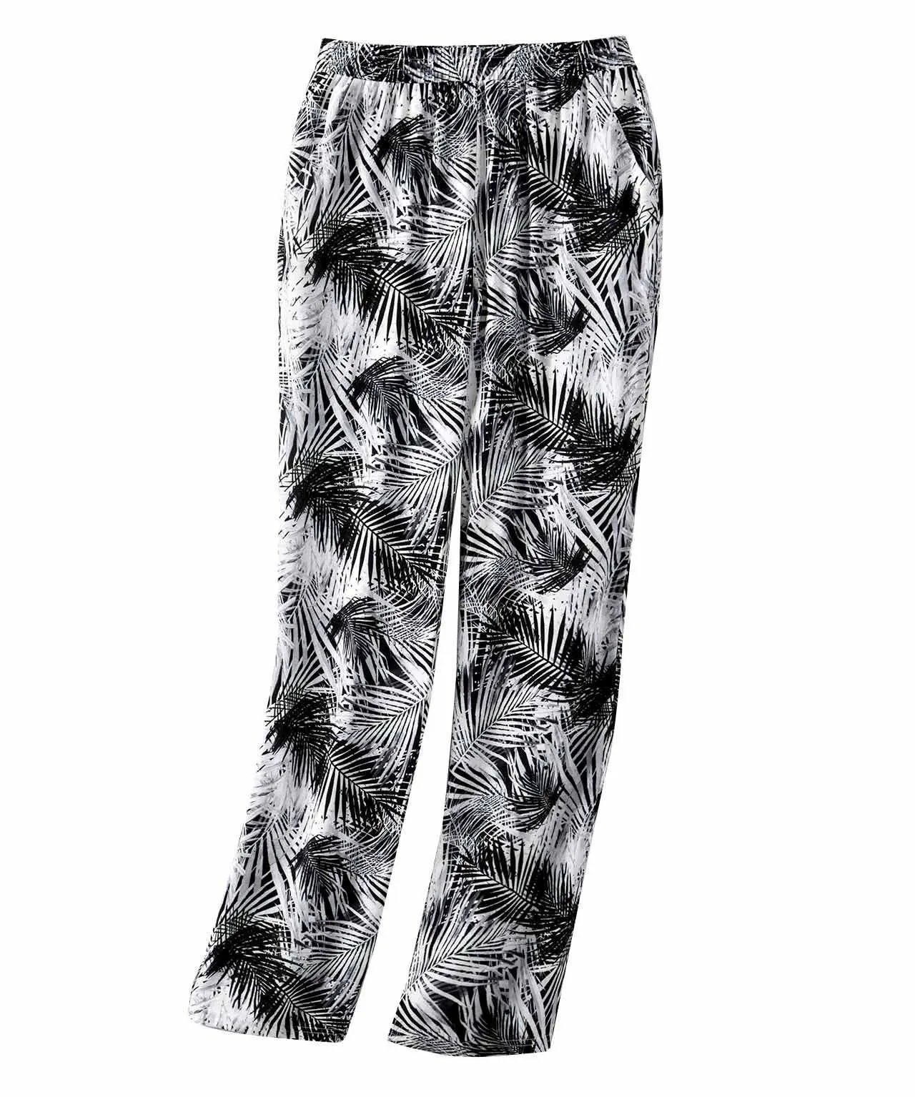 Palm Print Straight Leg Pants