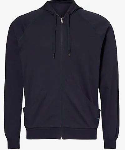 Mens Blue Two-slip-pockets Regular-fit Hoody by Paul Smith