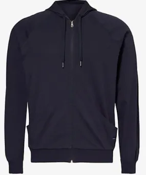 Mens Blue Two-slip-pockets Regular-fit Hoody by Paul Smith