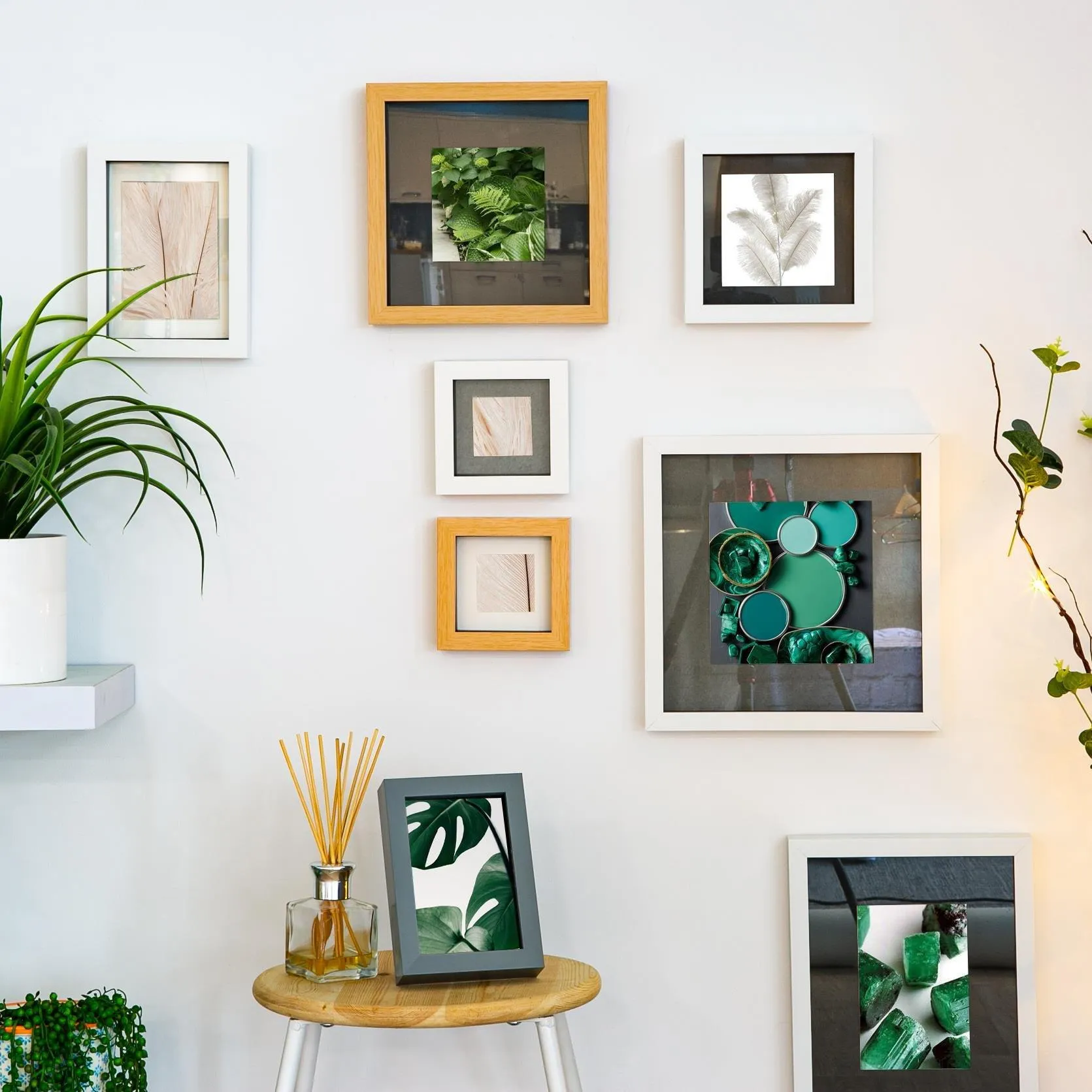 Photo Frames | 8x8" 3D Box Photo Frames 6x6" x2 | Nicola Spring