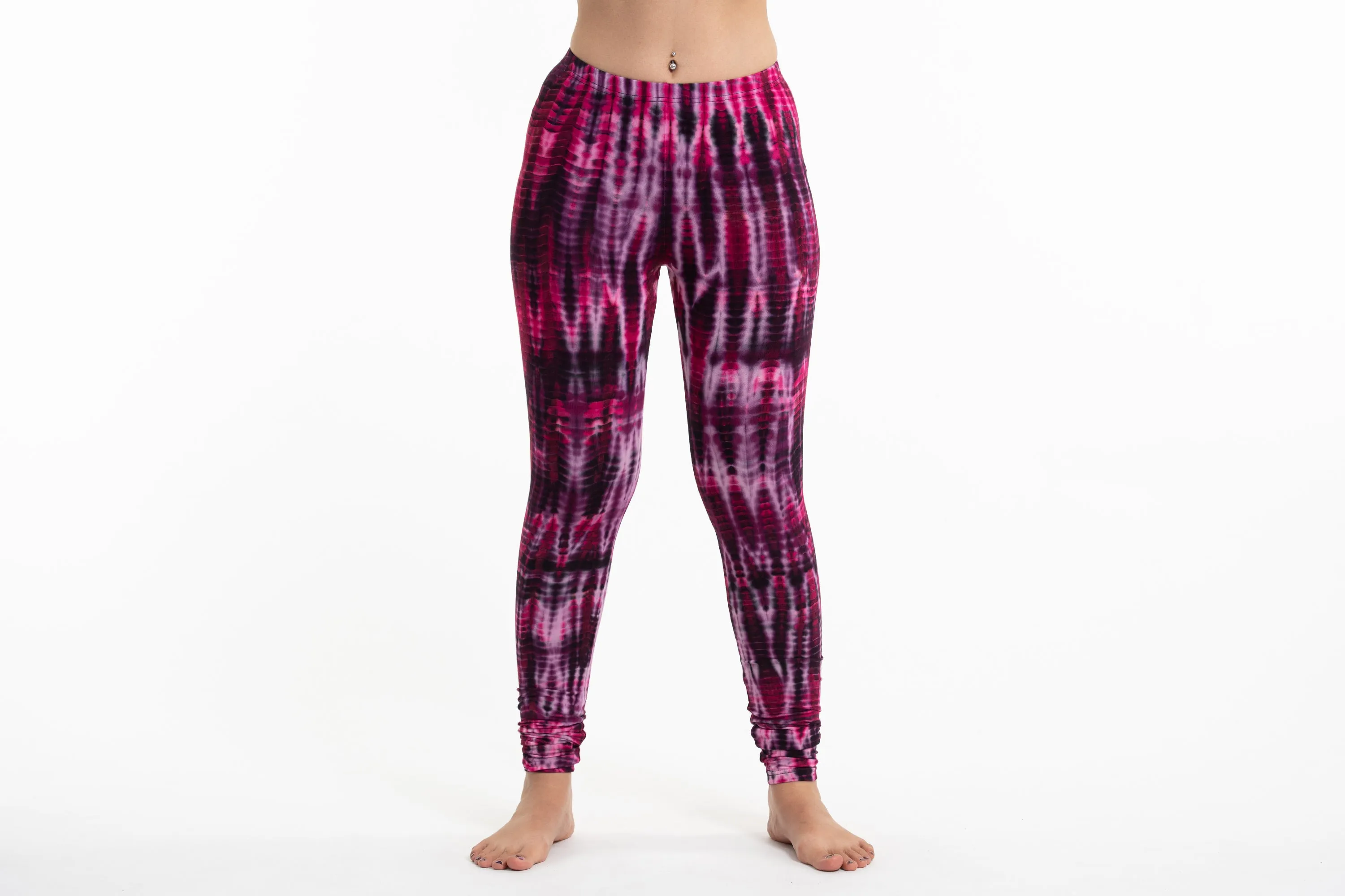 Pink Lightning Stripes Tie Dye Cotton Leggings