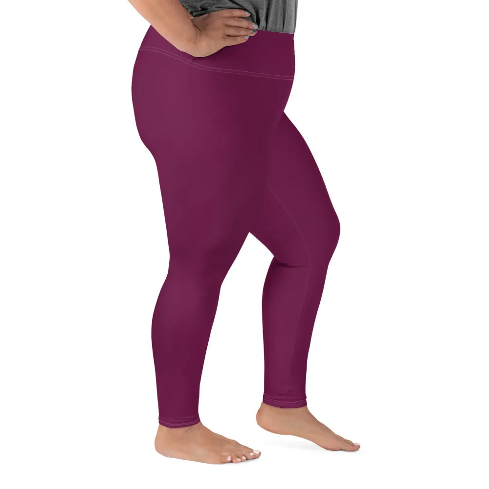 Plus Size Tyrian Purple Workout Leggings for Women - Sculpted Confidence