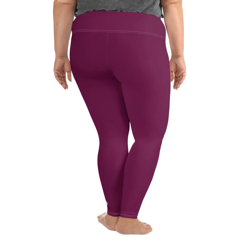 Plus Size Tyrian Purple Workout Leggings for Women - Sculpted Confidence