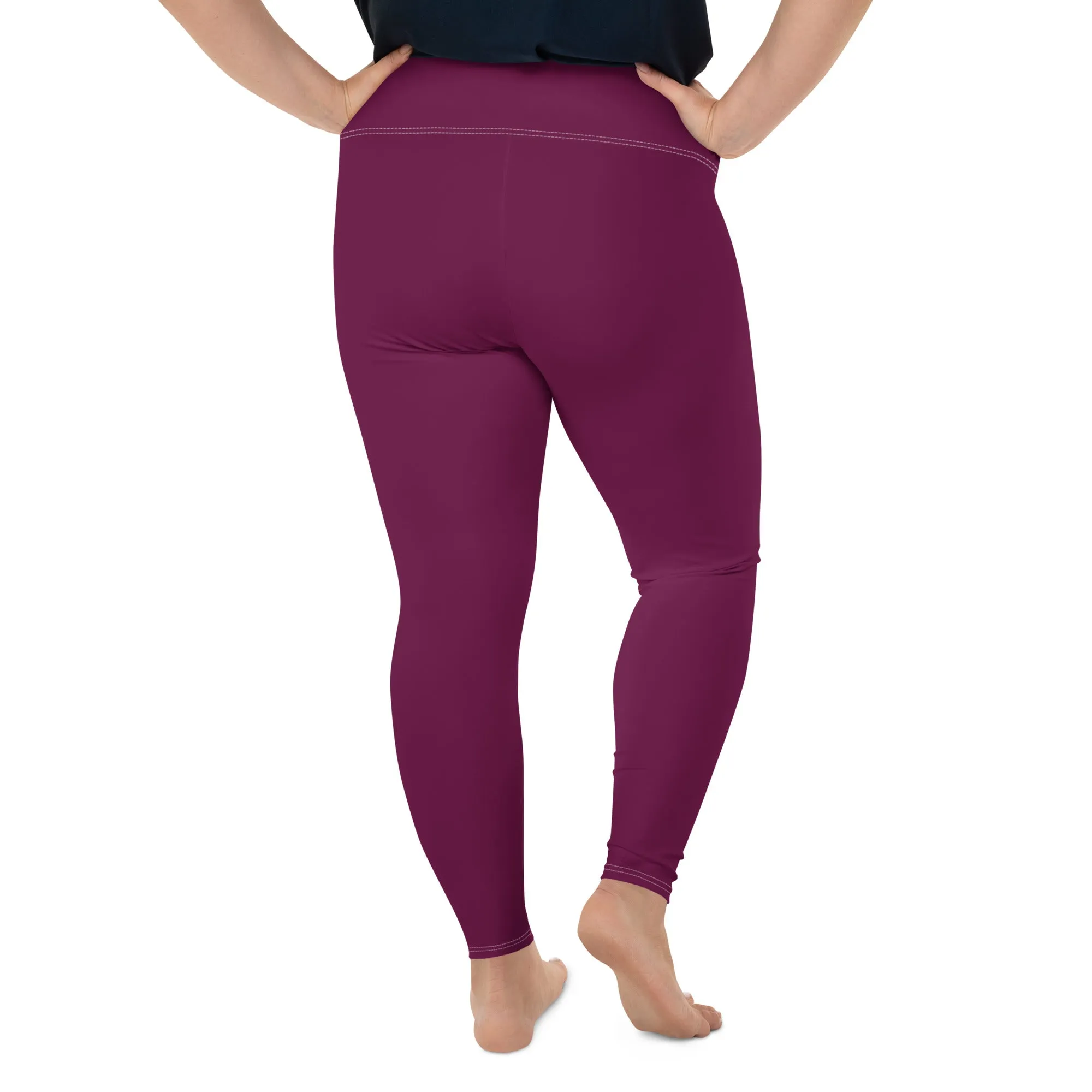 Plus Size Tyrian Purple Workout Leggings for Women - Sculpted Confidence