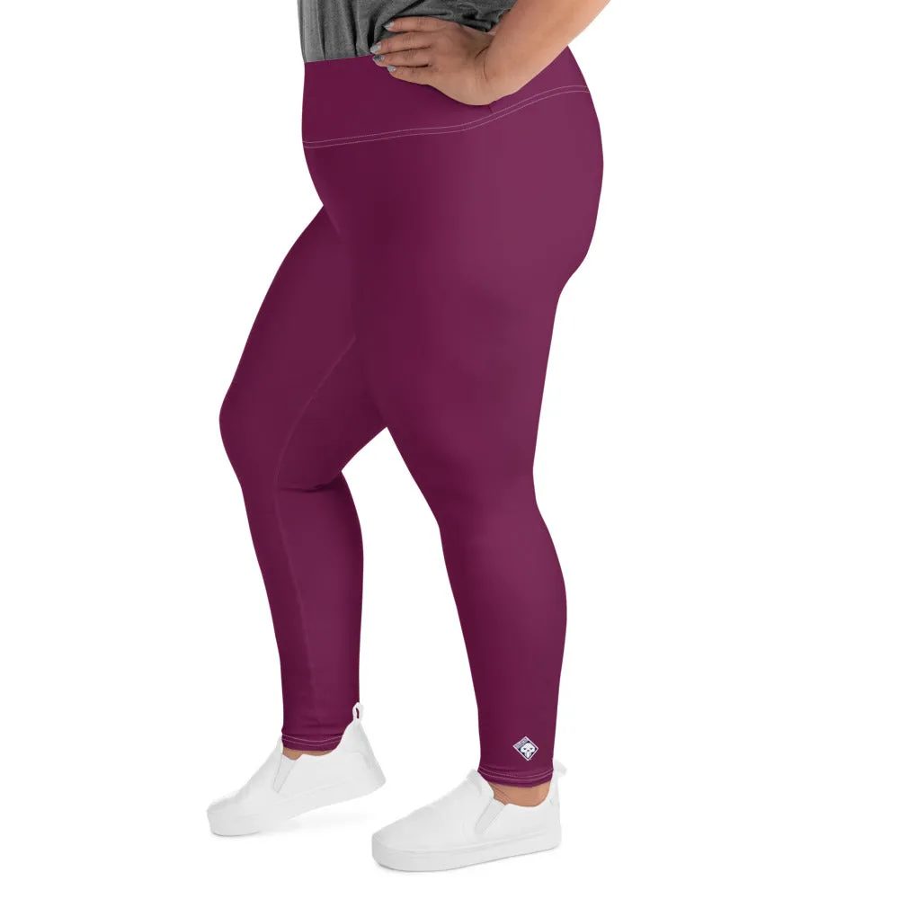 Plus Size Tyrian Purple Workout Leggings for Women - Sculpted Confidence