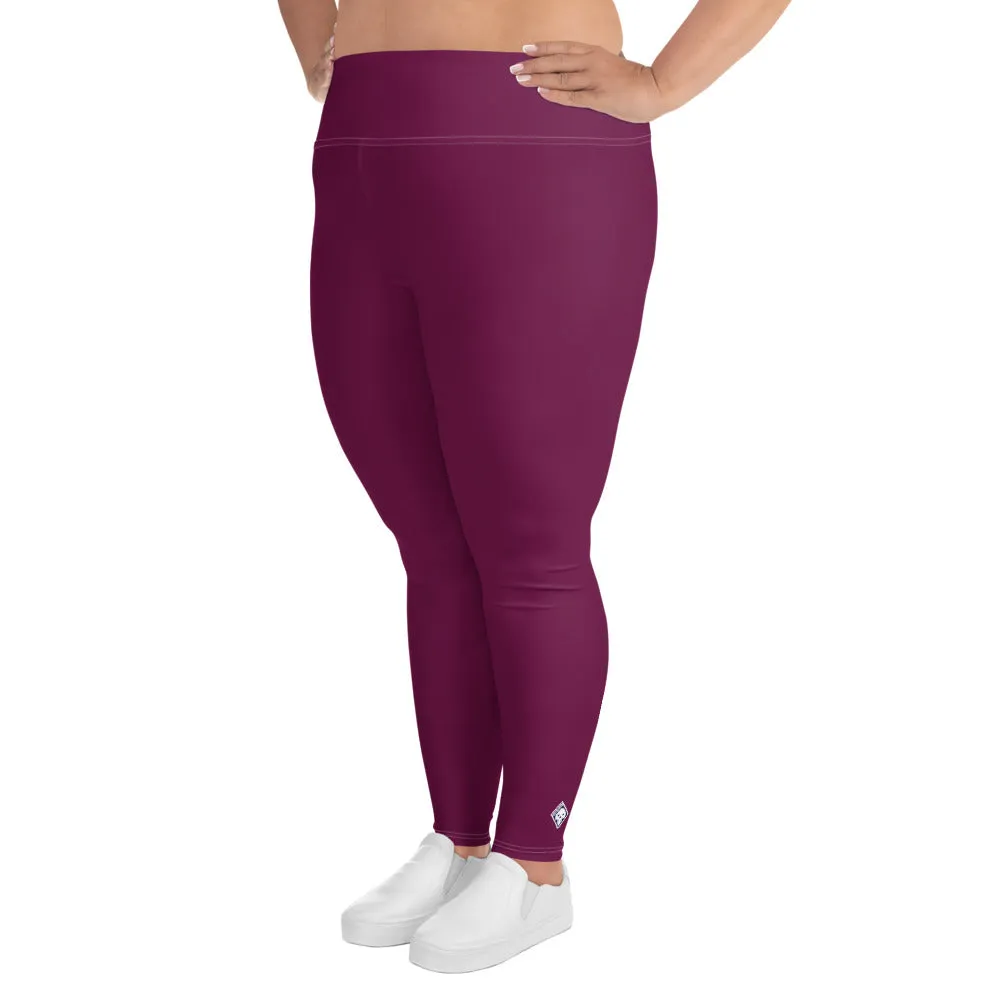 Plus Size Tyrian Purple Workout Leggings for Women - Sculpted Confidence