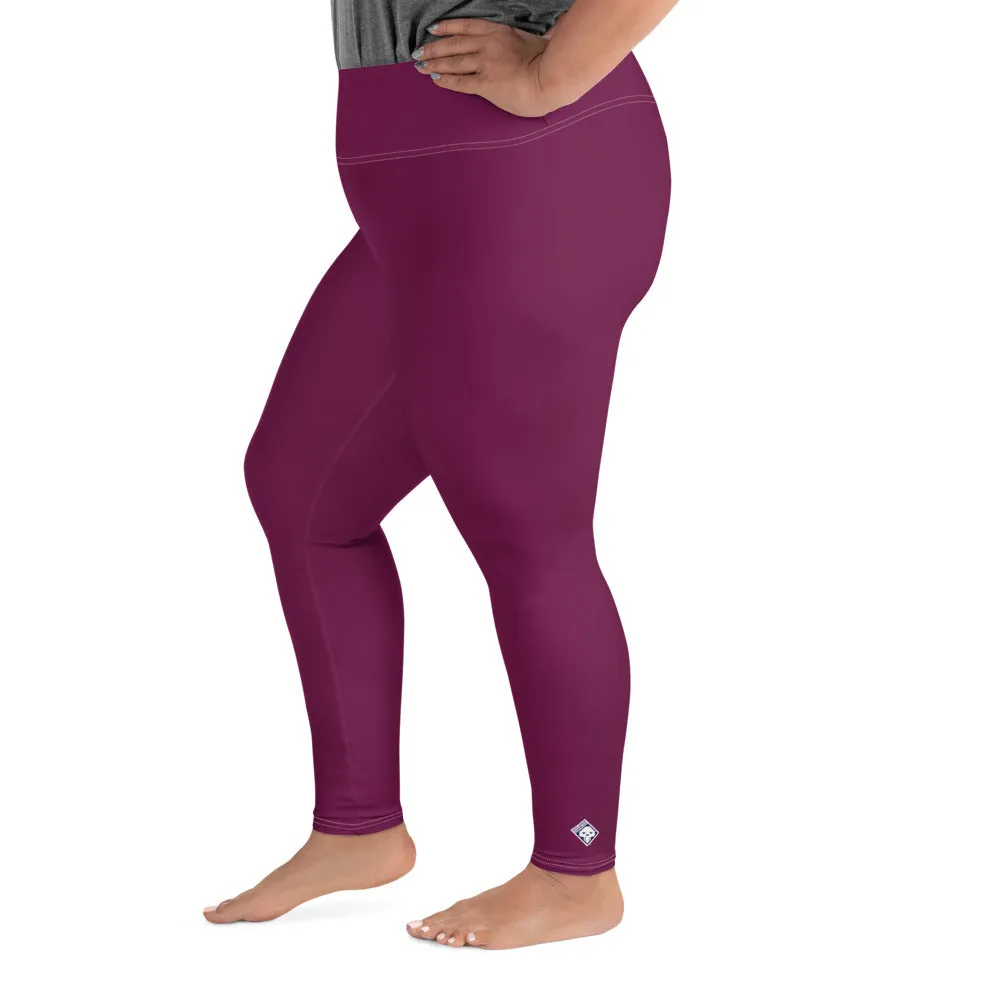 Plus Size Tyrian Purple Workout Leggings for Women - Sculpted Confidence