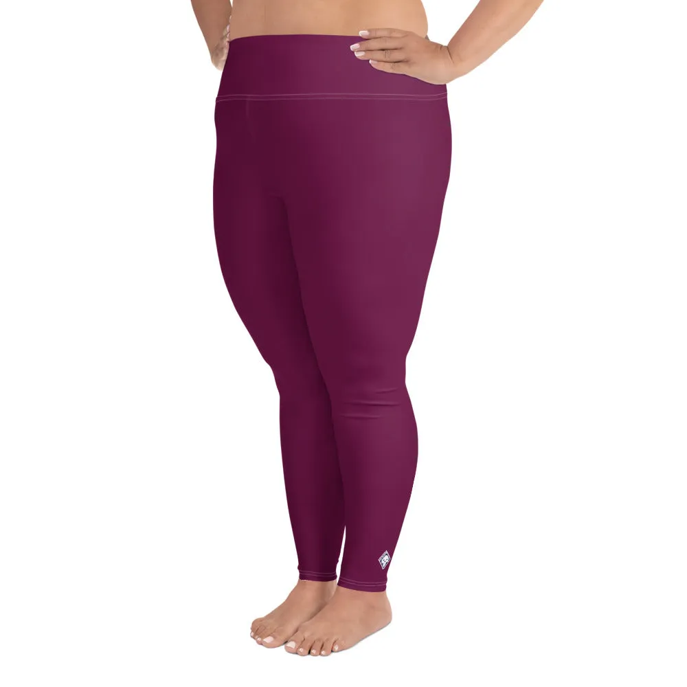 Plus Size Tyrian Purple Workout Leggings for Women - Sculpted Confidence