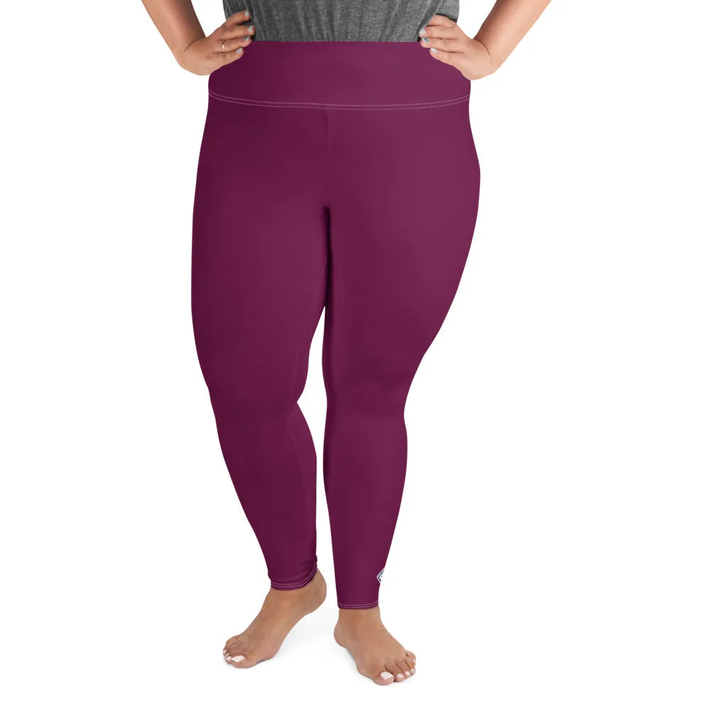 Plus Size Tyrian Purple Workout Leggings for Women - Sculpted Confidence