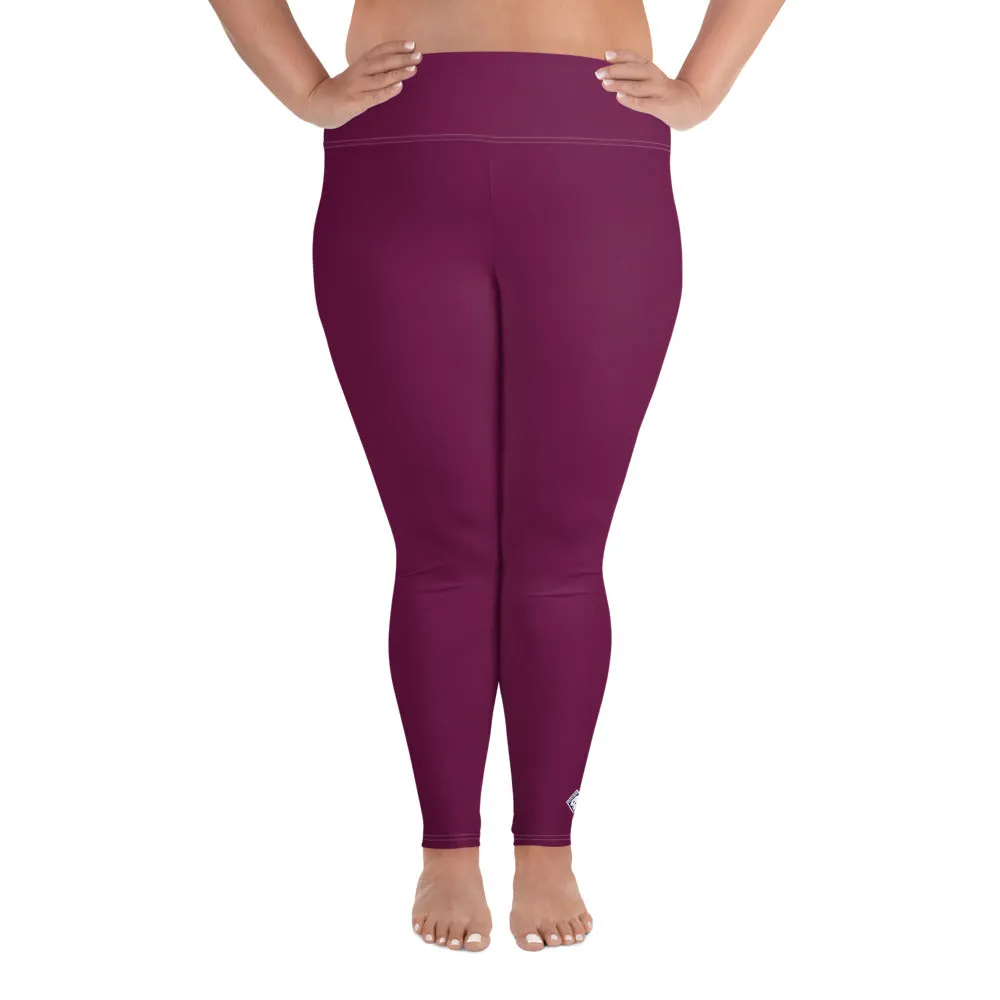 Plus Size Tyrian Purple Workout Leggings for Women - Sculpted Confidence