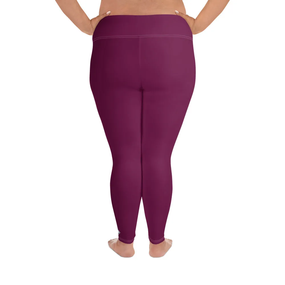 Plus Size Tyrian Purple Workout Leggings for Women - Sculpted Confidence